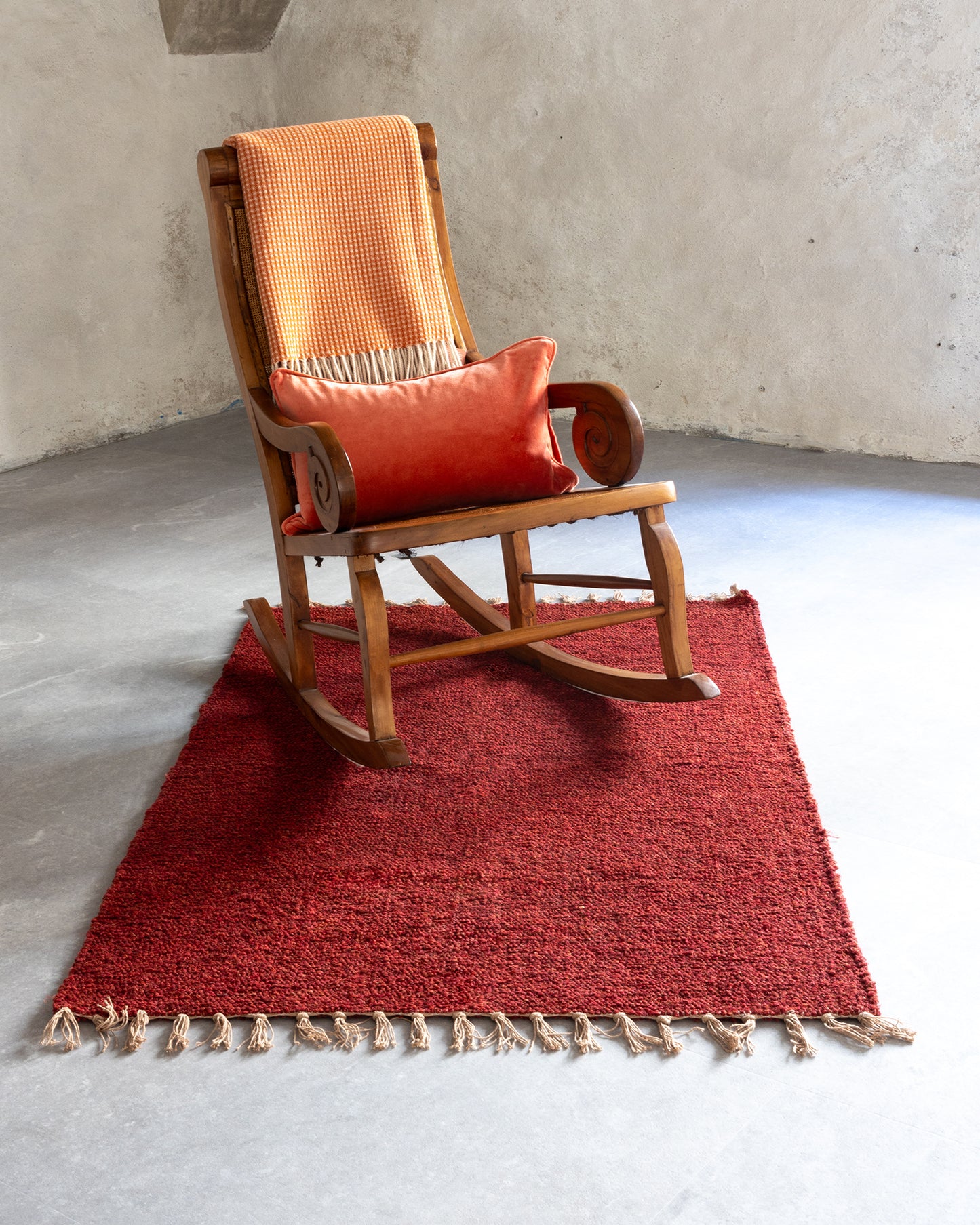 Cotton rug "Vera" rust-red