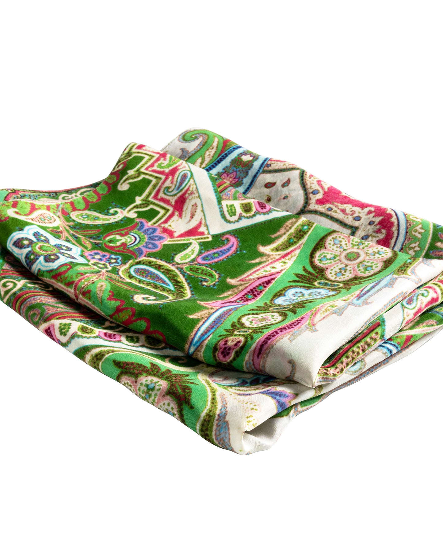 Schal "Habotai-Silk" Grün/Pink