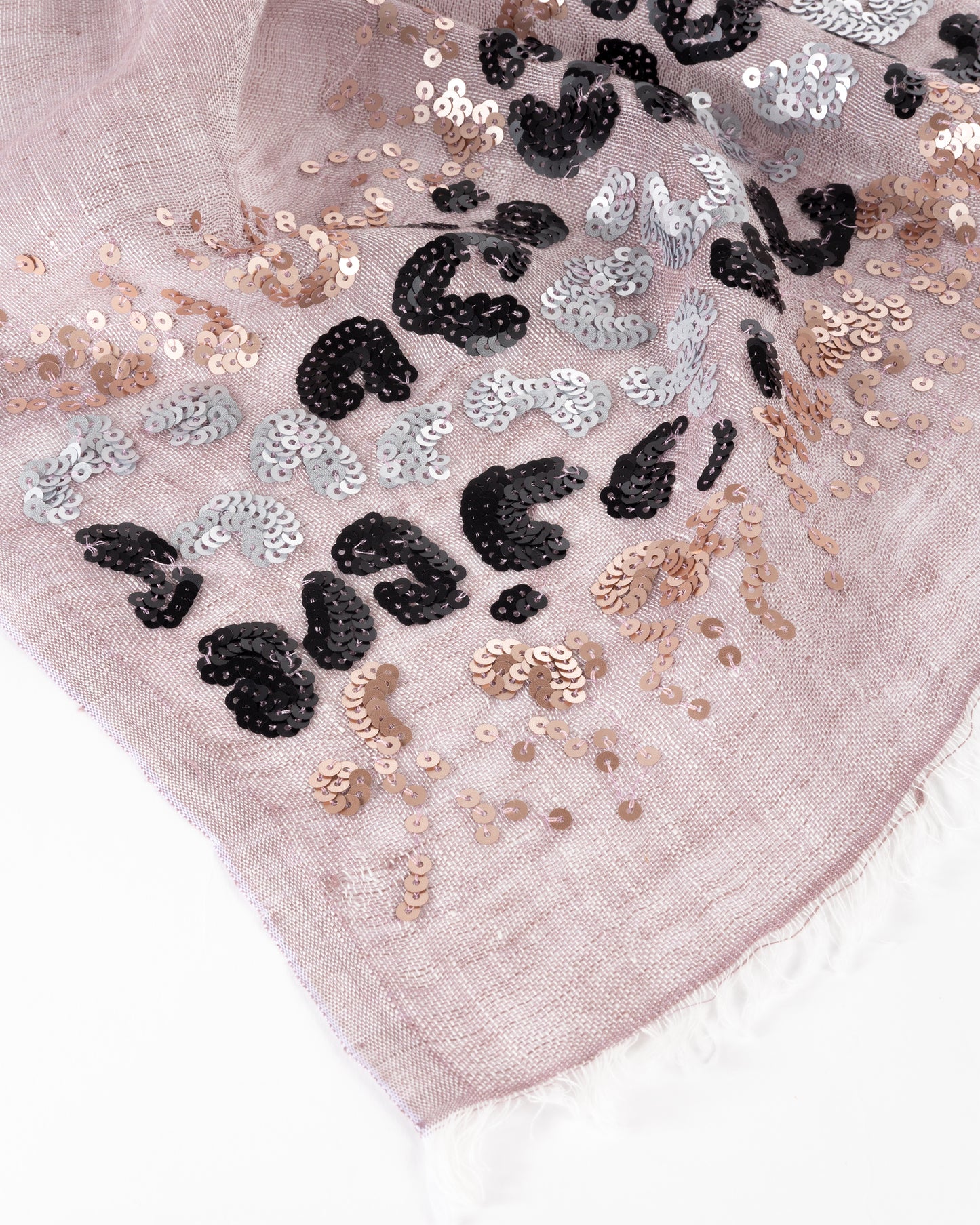 Stole "Sequins" rose linen