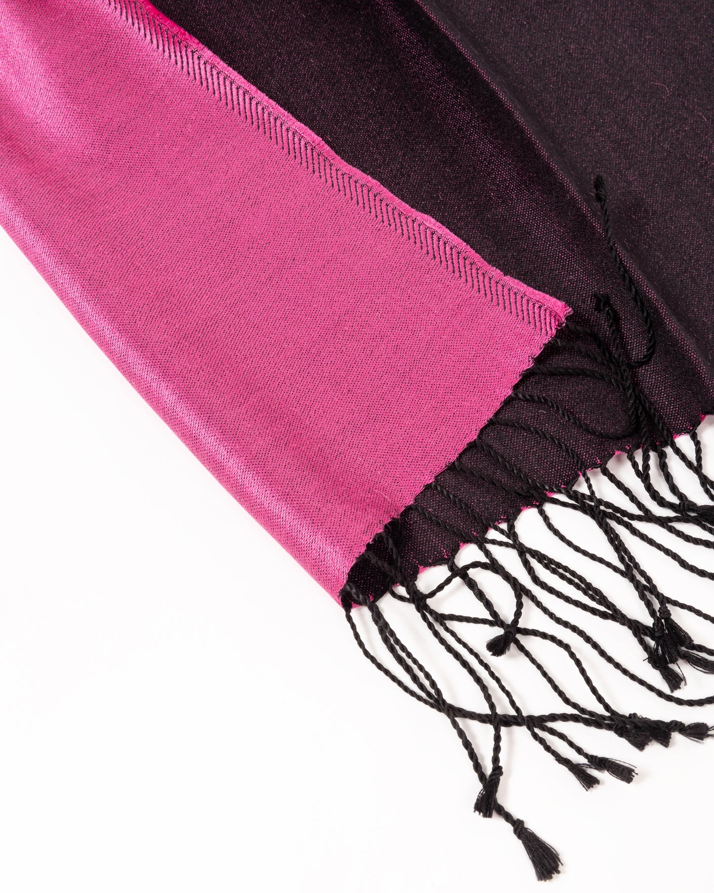 Silk scarf "double side" pink/black