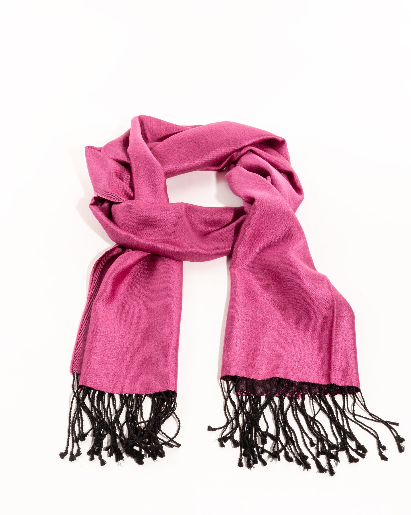 Silk scarf "double side" pink/black