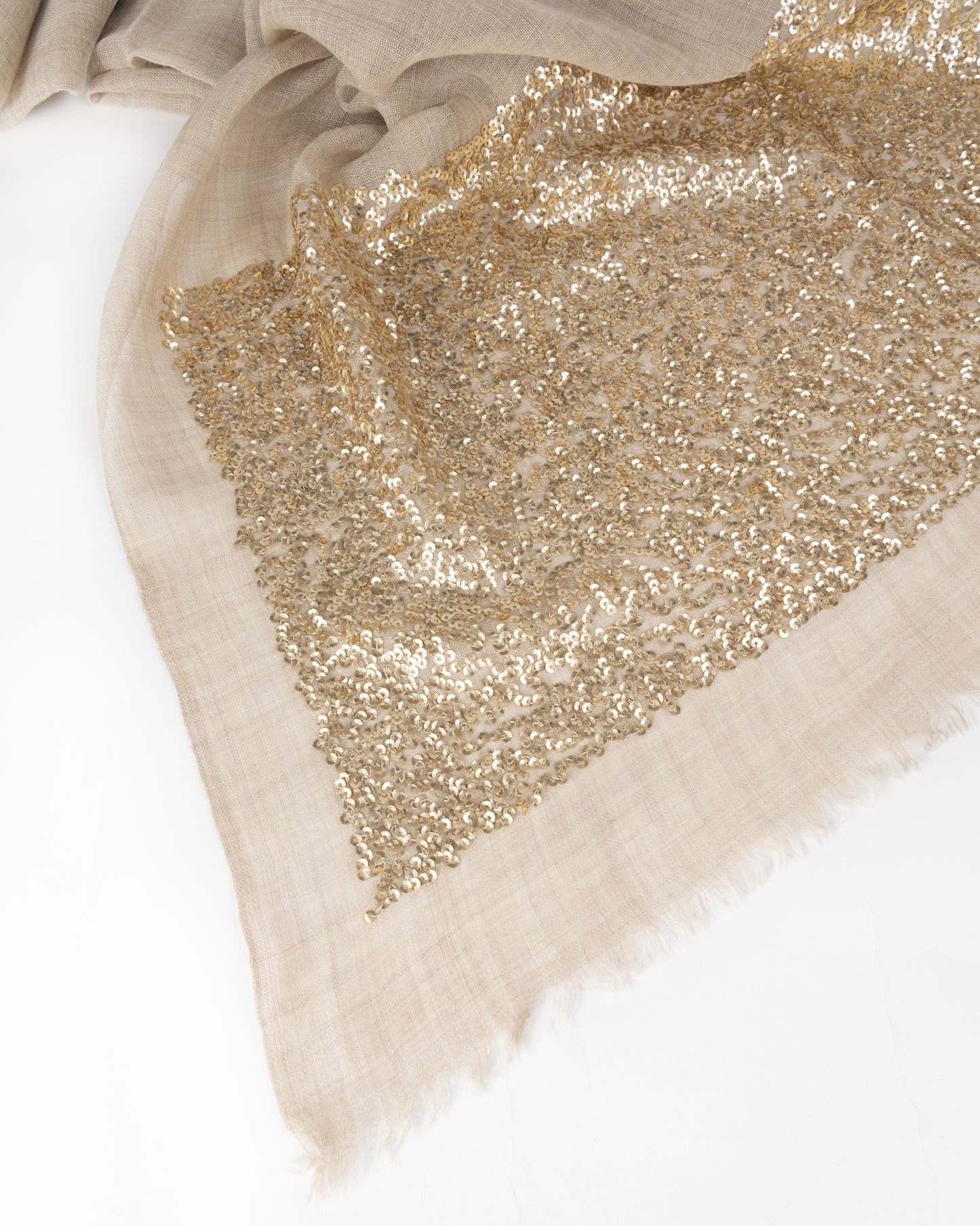 Stole "Sequins" beige/gold