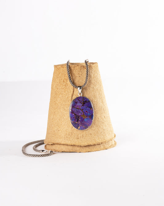 Pendant "Copper Turquoise" purple