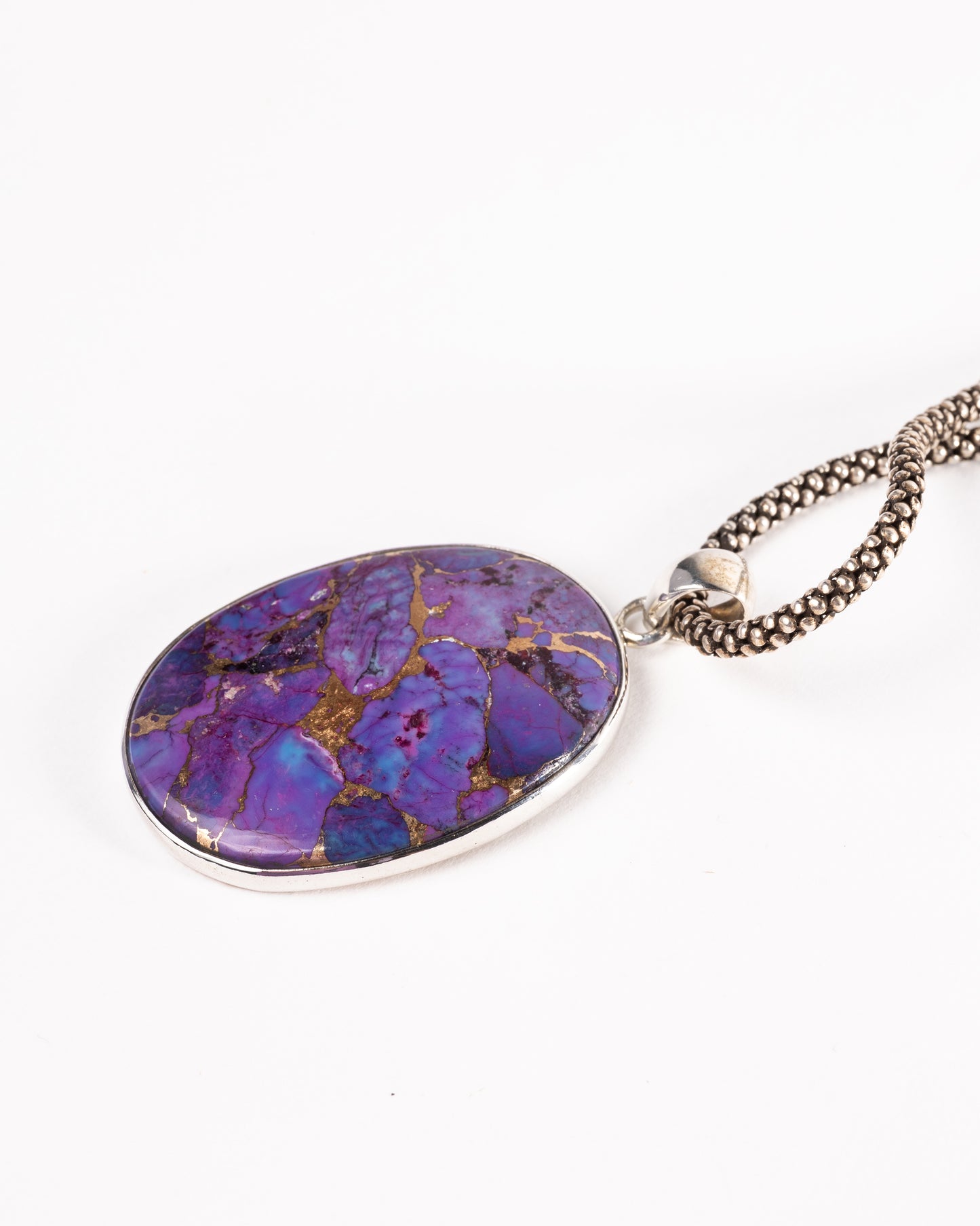 Pendant "Copper Turquoise" purple