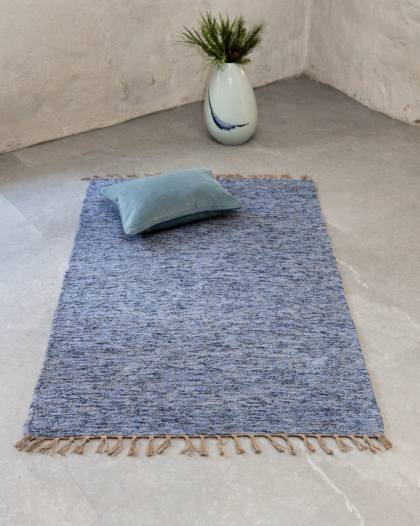 Cotton rug "Vera" blue