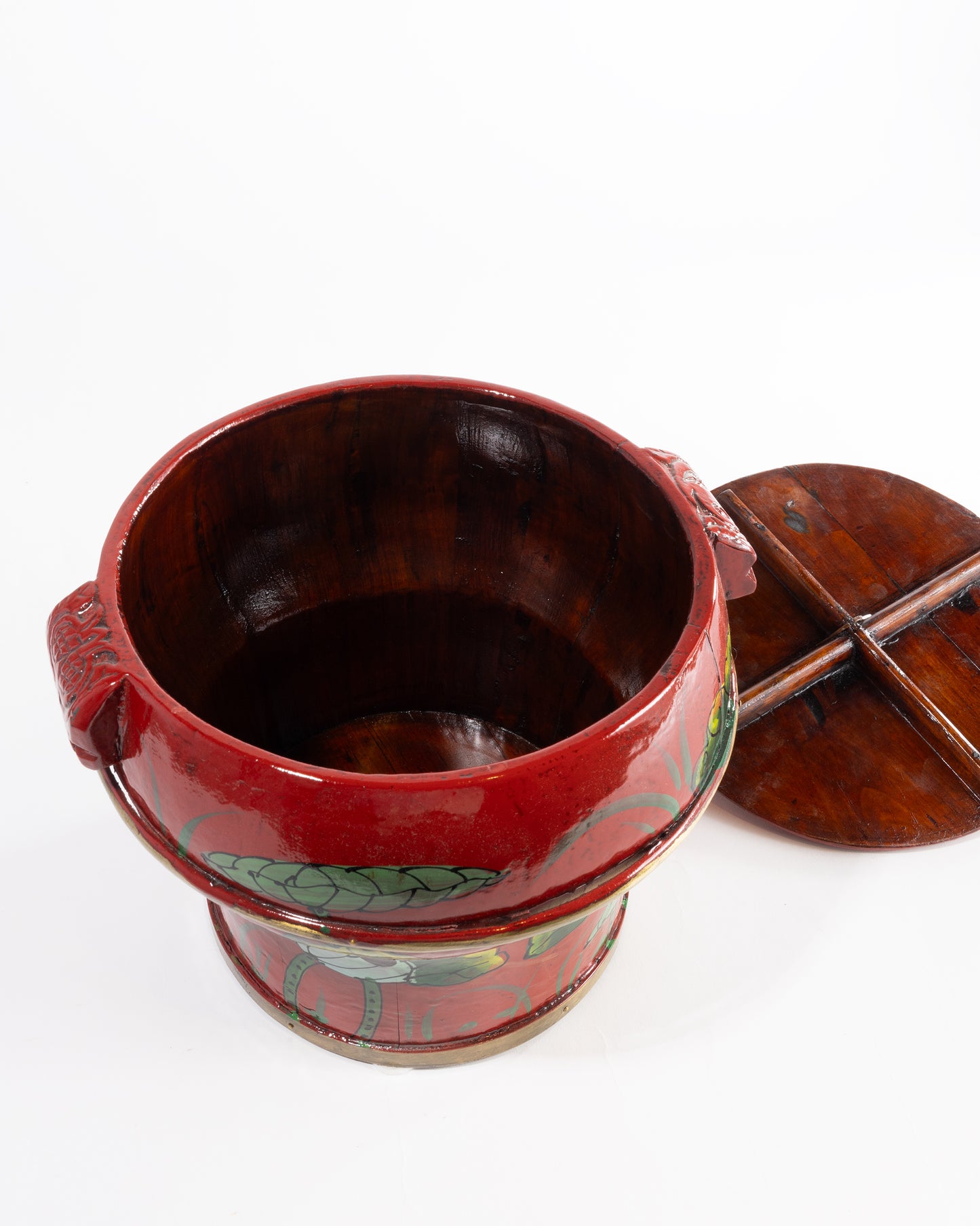 Antiker chinesischer "Food Case" rot/grün