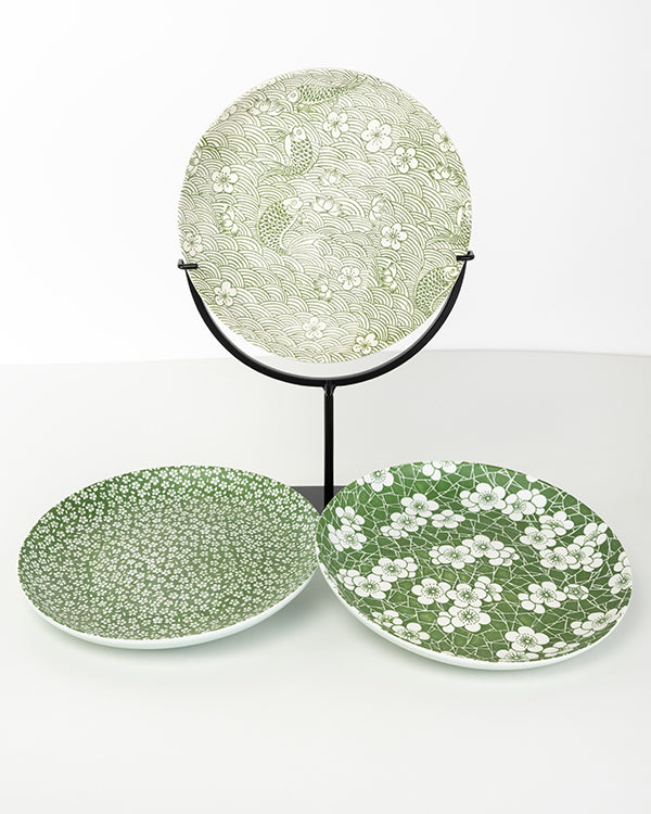 Service “GreenFlowery” cake plate