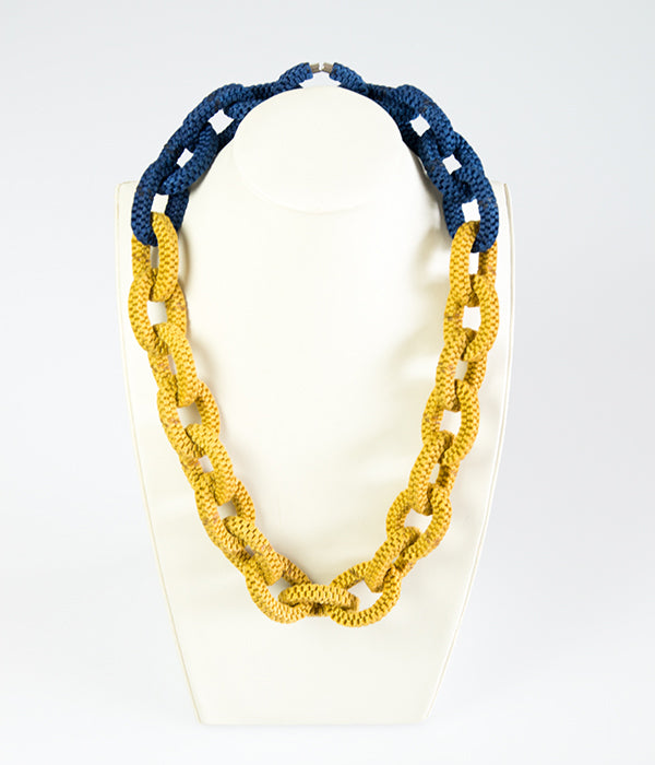 Necklace "Chinese Knots" blue/yellow