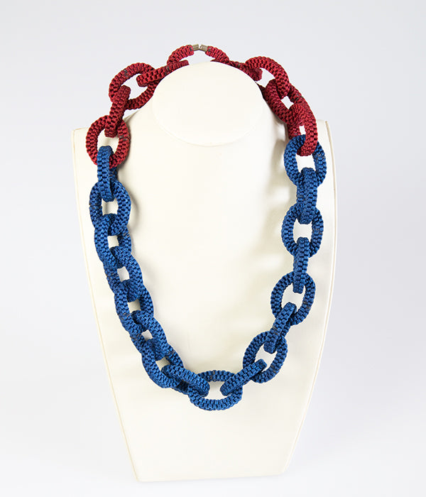 Kette "Chinese Knots" rot/blau