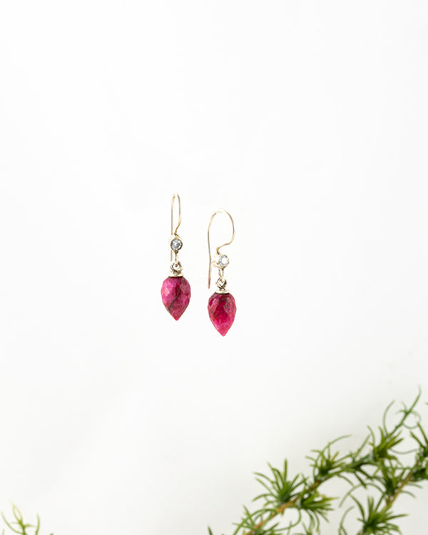 Earrings “Ruby Red Drops”