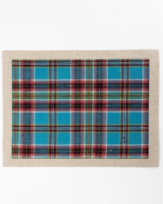 Placemats "Chinese Checks" turquoise/red