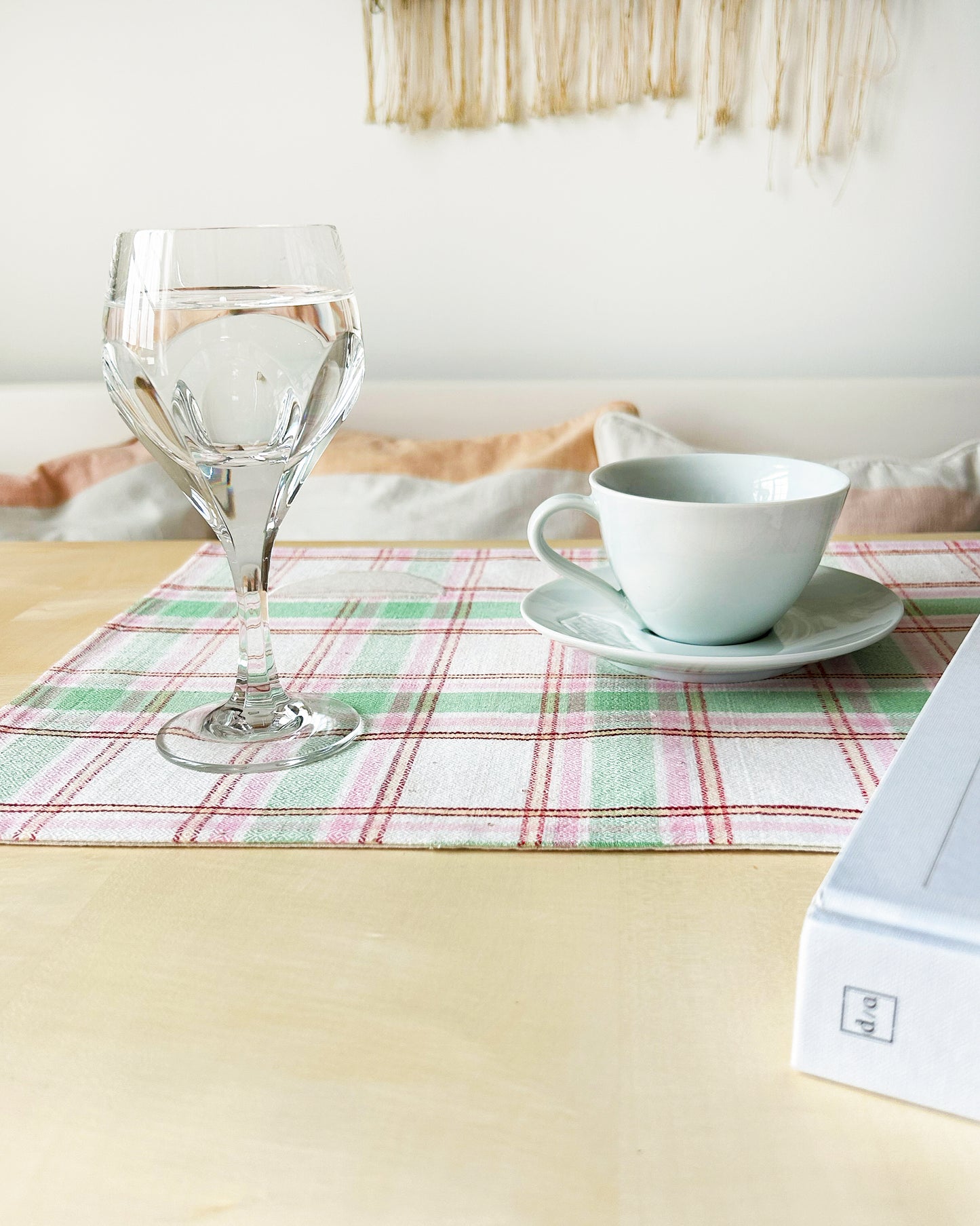 Placemats "Chinese Checks" green/pink